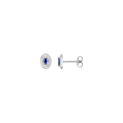 Puces d'oreilles en argent rhodié et oxydes de zirconium