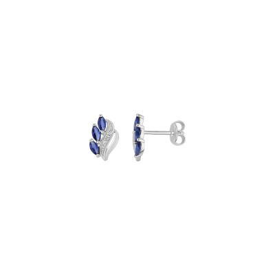 Clous d'oreilles en argent rhodié et oxyde de zirconium