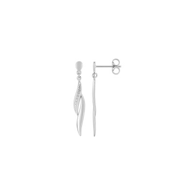 Boucles d'oreilles pendantes en argent rhodié