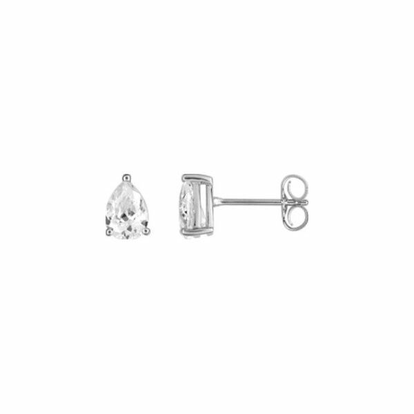 Boucles d'oreilles en argent, rhodium et oxyde de zirconium