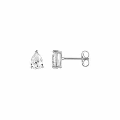 Boucles d'oreilles en argent, rhodium et oxyde de zirconium