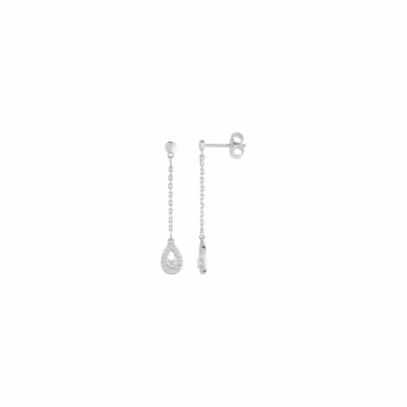 Boucles d'oreilles en argent rhodié et oxydes de zirconium