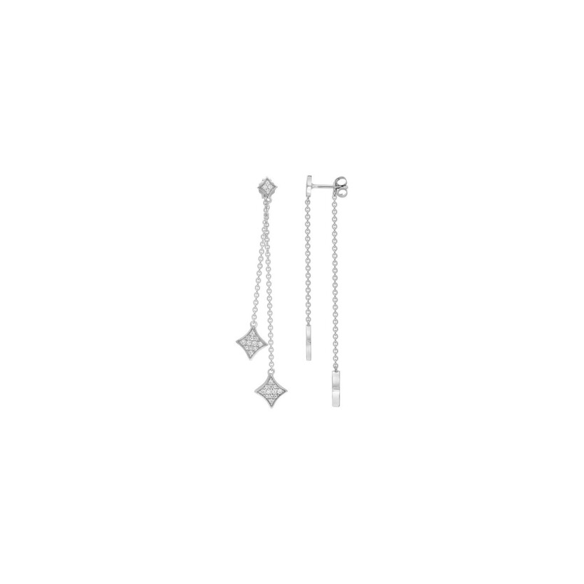 Boucles d'oreilles en argent rhodié et oxydes de zirconium