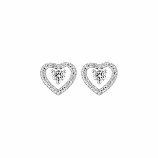 Boucles d'oreilles en argent rhodié et oxyde de zirconium