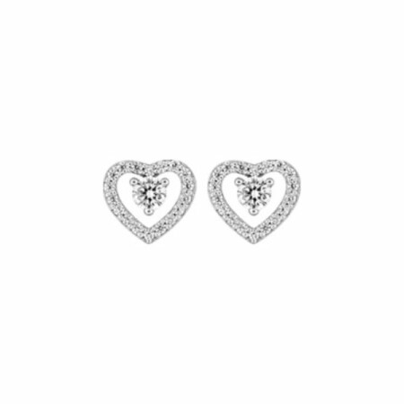 Boucles d'oreilles en argent rhodié et oxyde de zirconium