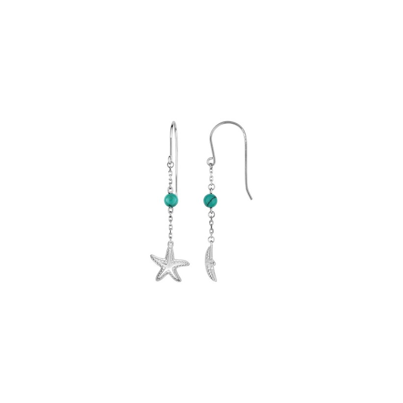 Boucles d'oreilles crochet en argent rhodié