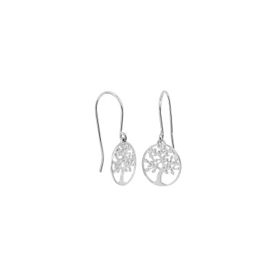Boucles d'oreilles pendantes en argent rhodié