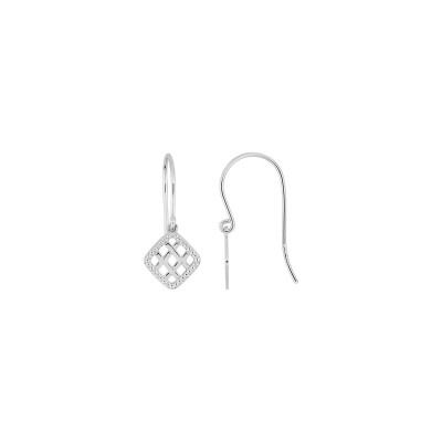 Boucles d'oreilles crochet  en argent rhodié