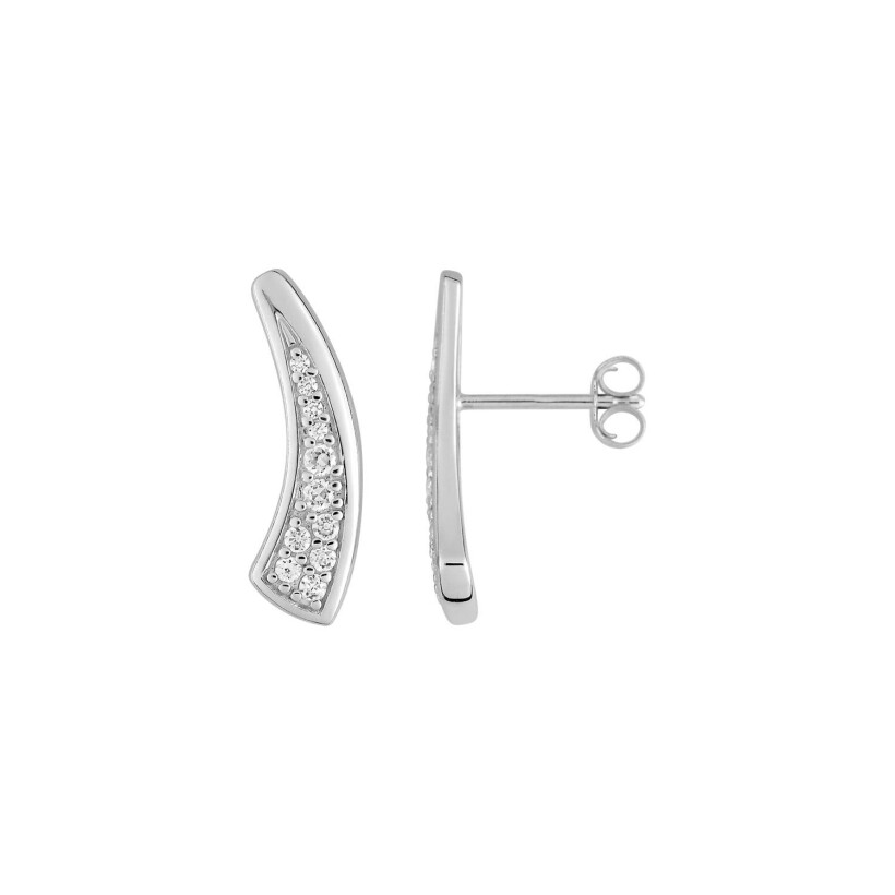 Boucles d'oreilles en argent rhodié et oxydes de zirconium