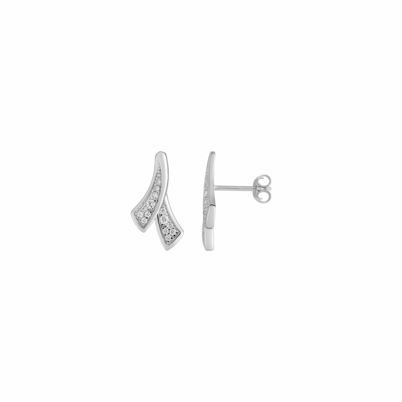 Boucles d'oreilles en argent rhodié et oxydes de zirconium