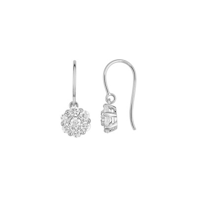 Boucles d'oreilles en argent rhodié et oxydes de zirconium