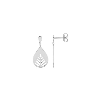 Boucles d'oreilles pendantes  en argent rhodié