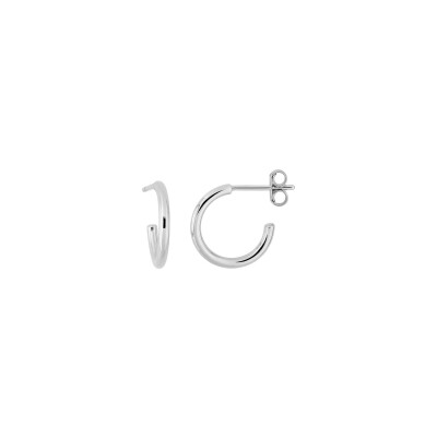Boucles d'oreilles demi créoles  en argent rhodié