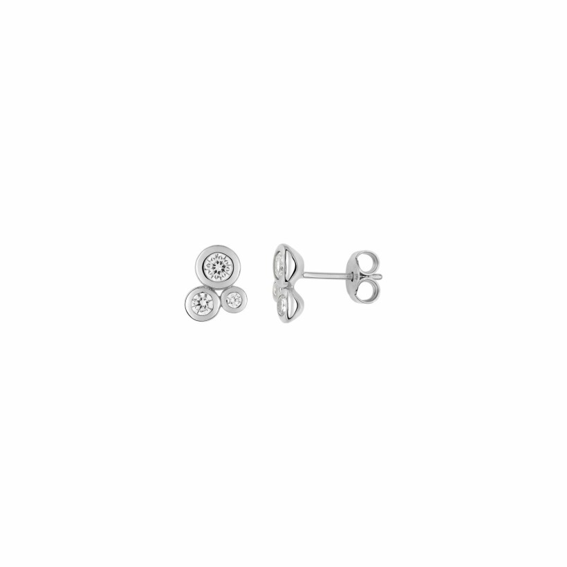 Boucles d'oreilles en argent rhodié et oxydes de zirconium