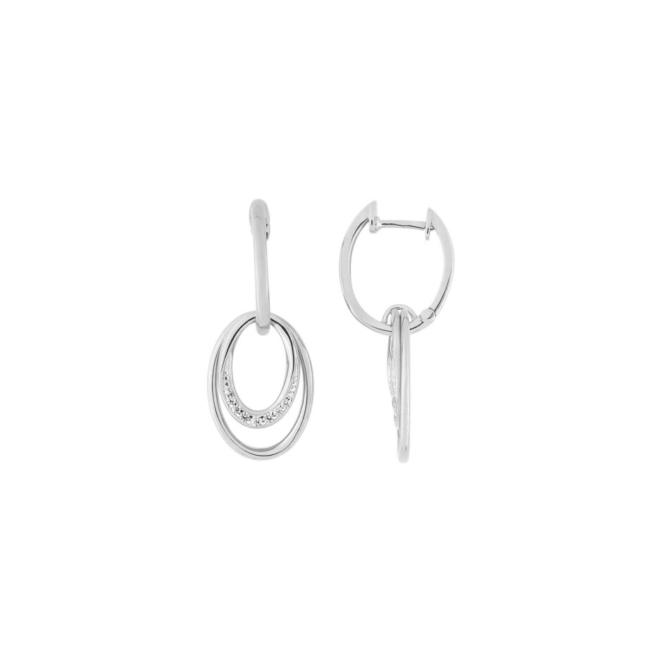 Boucles d'oreilles en argent rhodié et oxydes de zirconium