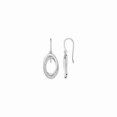 Boucles d'oreilles en argent rhodié et oxydes de zirconium