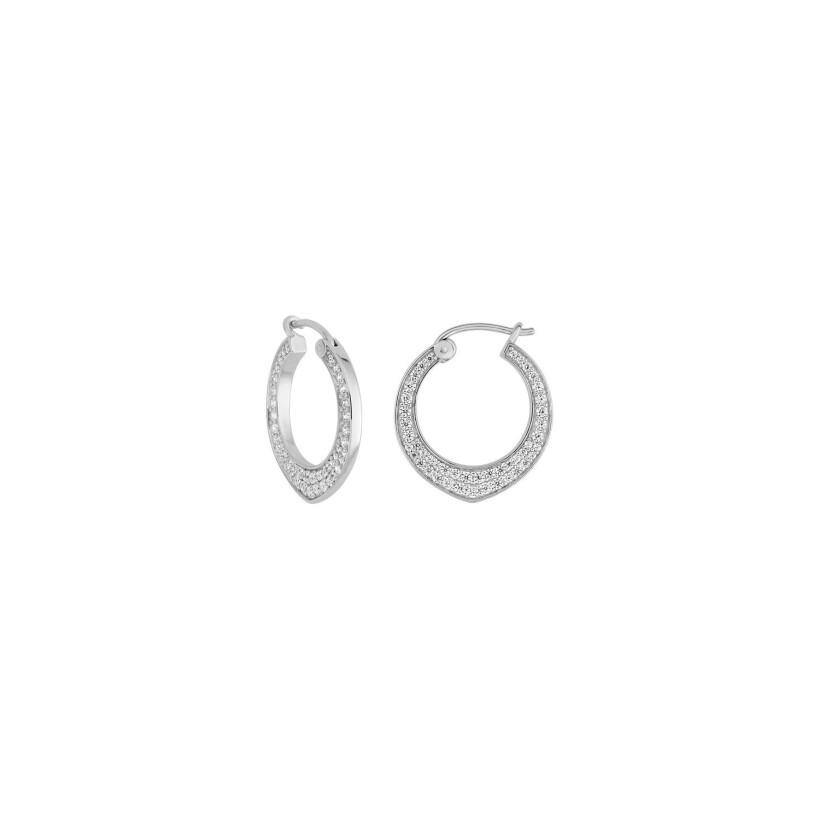 Boucles d'oreilles en argent rhodié et oxydes de zirconium