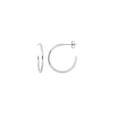 Boucles d'oreilles demi créoles  en argent rhodié
