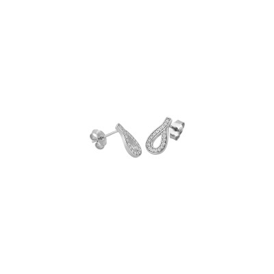 Clous d'oreilles  en argent rhodié et oxyde de zirconium
