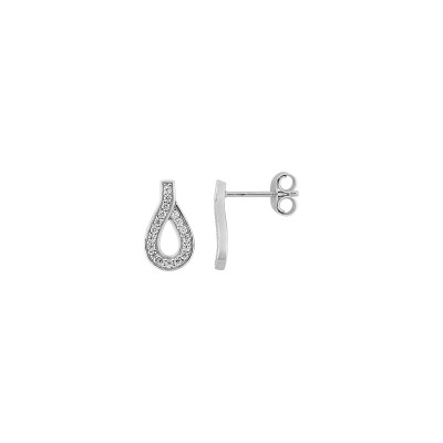 Clous d'oreilles  en argent rhodié et oxyde de zirconium