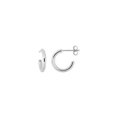 Boucles d'oreilles demi créoles  en argent rhodié