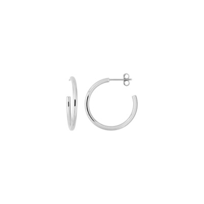 Boucles d'oreilles demi créoles  en argent rhodié