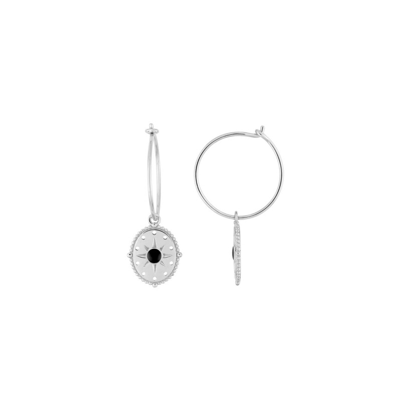 Boucles d'oreilles en argent rhodié