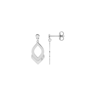 Boucles d'oreilles pendantes  en argent rhodié
