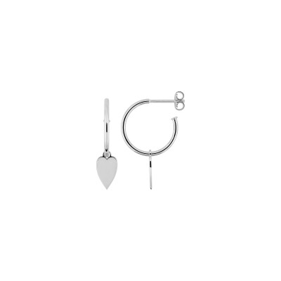 Boucles d'oreilles demi créoles  en argent rhodié