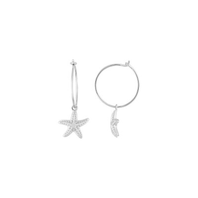 Boucles d'oreilles en argent rhodié