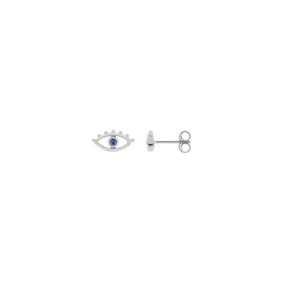 Puces d'oreilles en argent rhodié et oxydes de zirconium