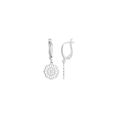 Boucles d'oreilles pendantes en argent rhodié