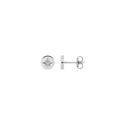 Clous d'oreilles  en argent rhodié et oxyde de zirconium