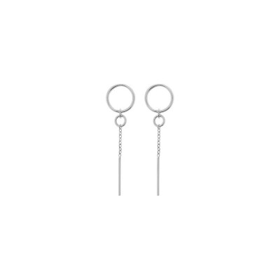 Boucles d'oreilles pendantes en argent rhodié