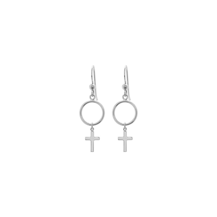 Boucles d'oreilles crochet en argent rhodié