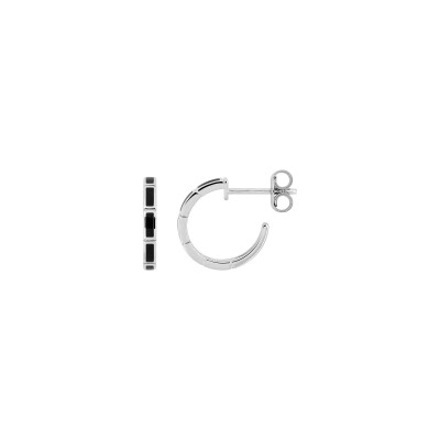 Boucles d'oreilles demi créoles en argent rhodié