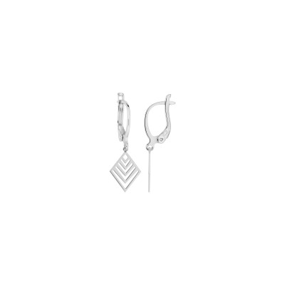 Boucles d'oreilles pendantes  en argent rhodié