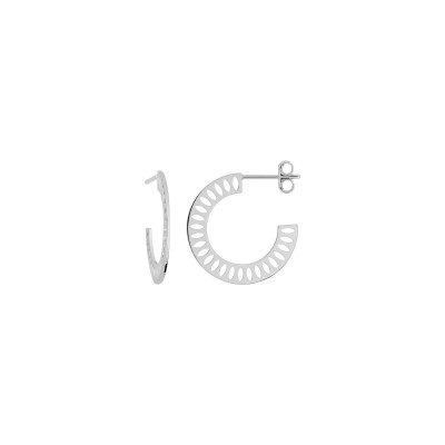 Boucles d'oreilles demi créoles  en argent rhodié