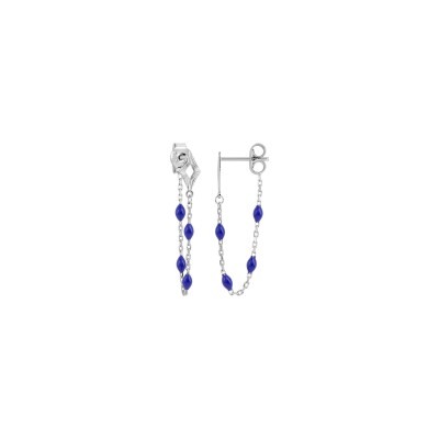 Boucles d'oreilles pendantes en argent rhodié