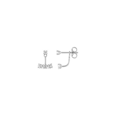 Puces d'oreilles en argent rhodié et oxydes de zirconium
