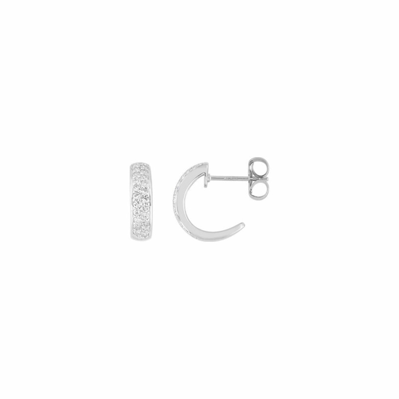 Boucles d'oreilles en argent rhodié et oxydes de zirconium