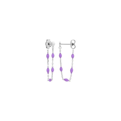 Boucles d'oreilles pendantes en argent rhodié