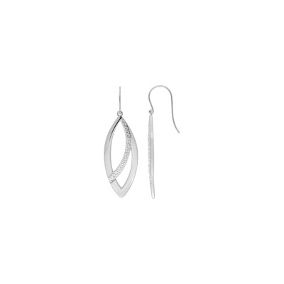 Boucles d'oreilles crochet en argent rhodié