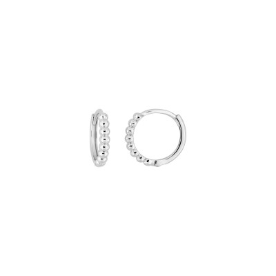 Boucles d'oreilles créoles  en argent rhodié