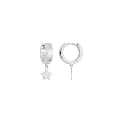 Boucles d'oreilles créoles  en argent rhodié