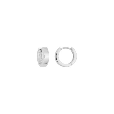 Boucles d'oreilles créoles  en argent rhodié
