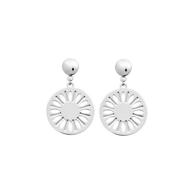 Boucles d'oreilles pendantes en argent rhodié
