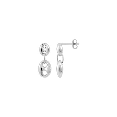 Boucles d'oreilles pendantes en argent rhodié