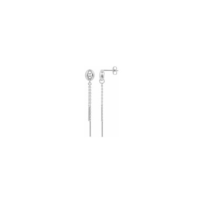 Boucles d'oreilles pendantes en argent rhodié