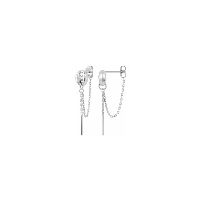 Boucles d'oreilles pendantes en argent rhodié